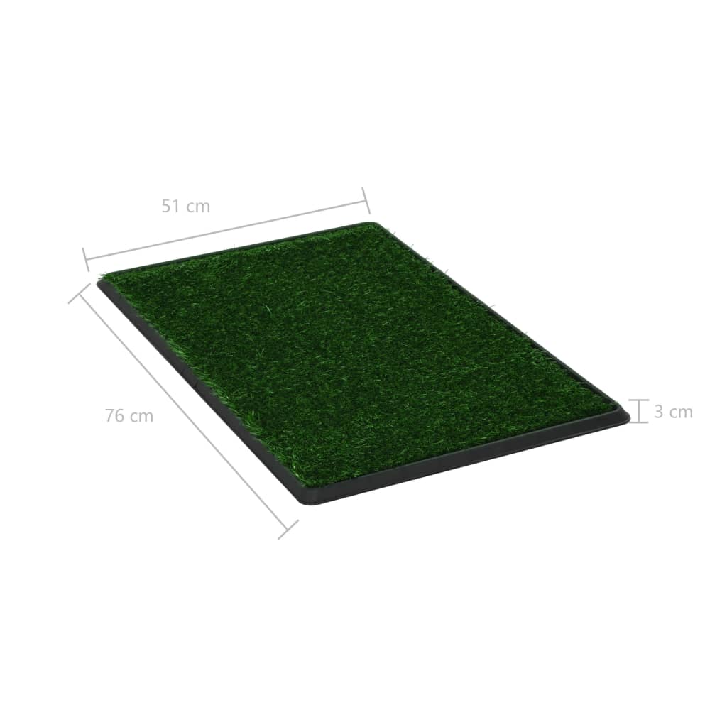 Pet Toilet with Tray and Artificial Turf Green 76x51x3 cm WC