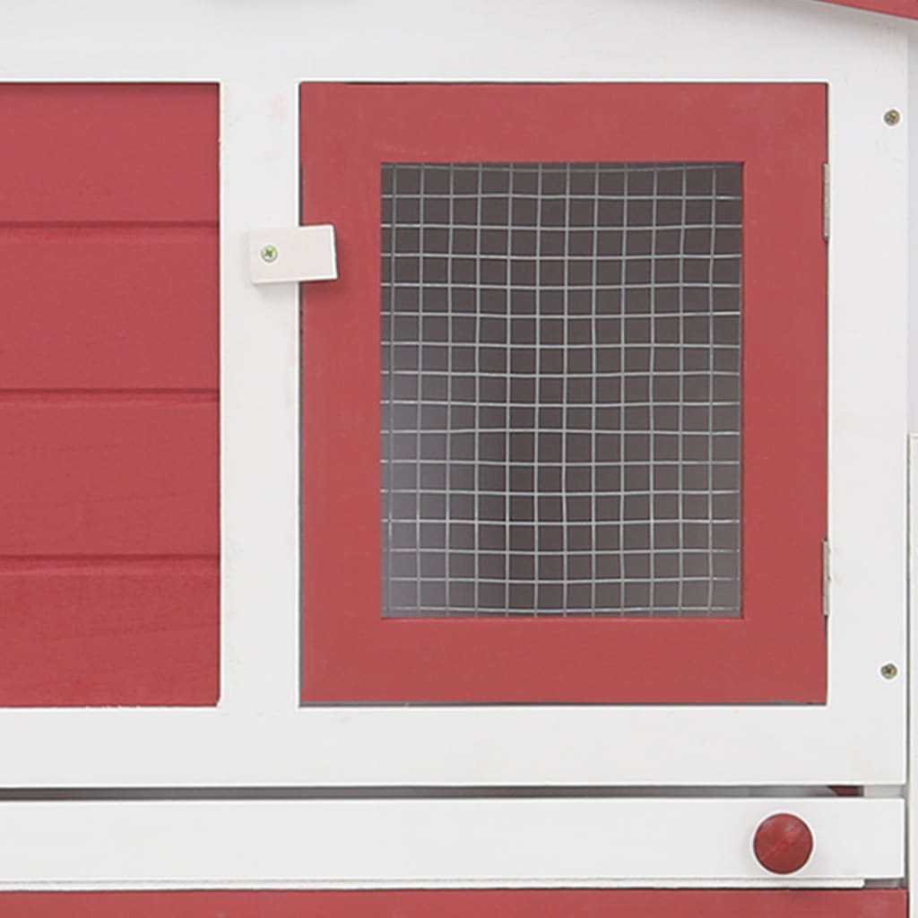 Red & White Outdoor Hutch 204cm
