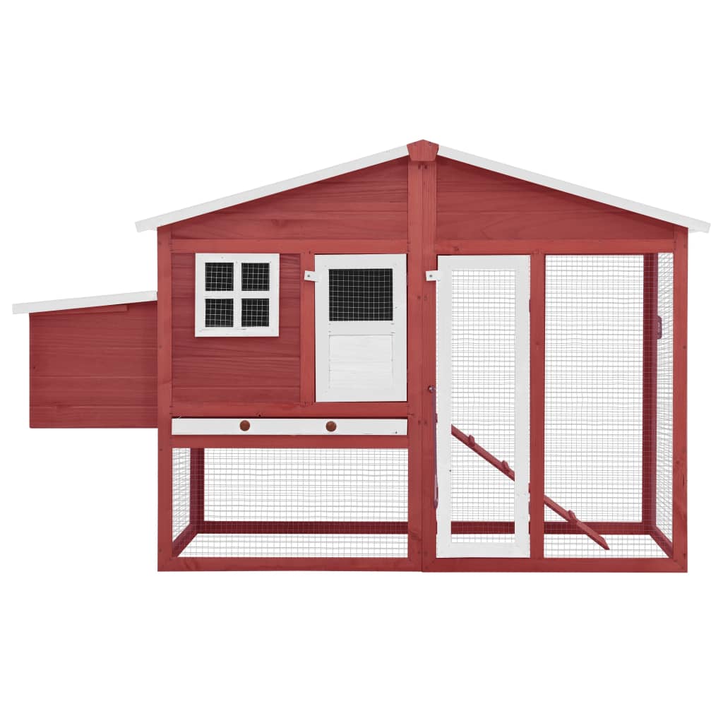 Red & White · Wood · Chicken Coop