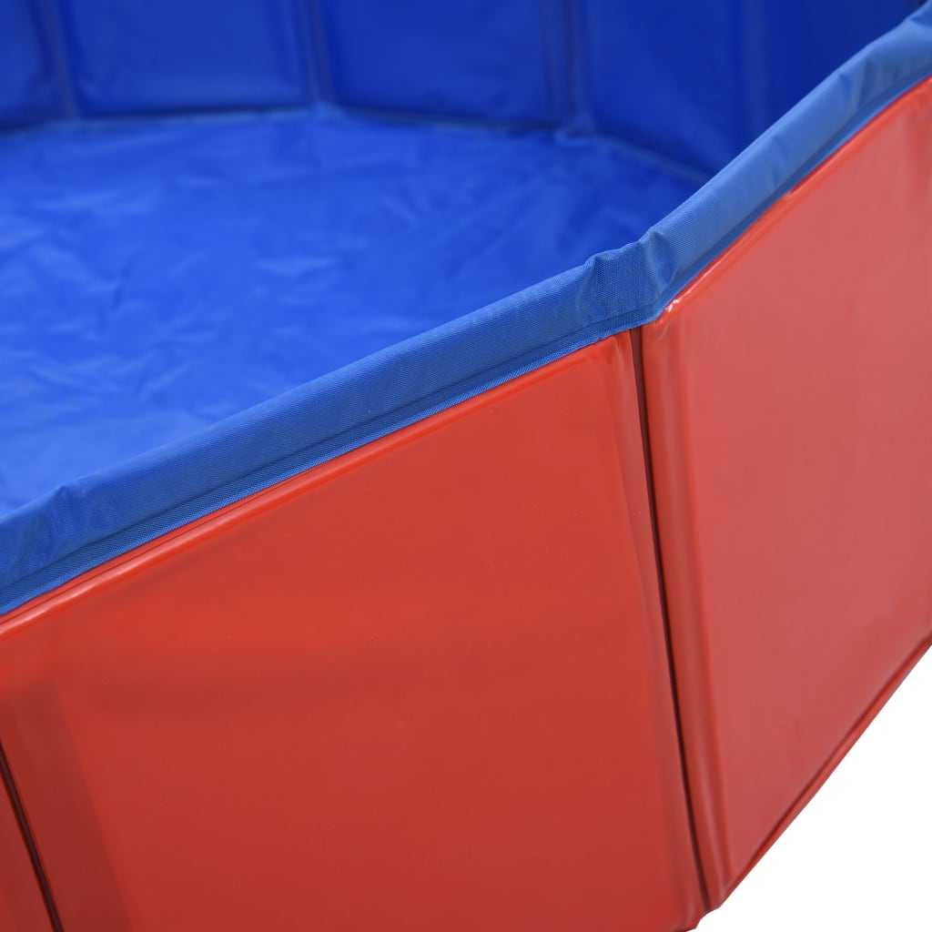 Foldable Dog Swimming Pool Red 160x30 cm PVC