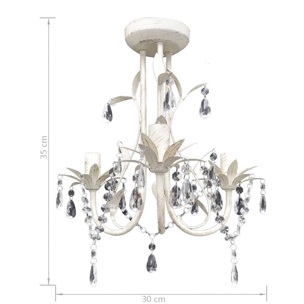 Crystal Pendant Ceiling Lamp Chandeliers 4 pcs Elegant White