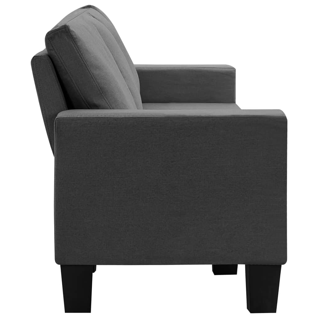 4-Seater Sofa Dark Grey Fabric