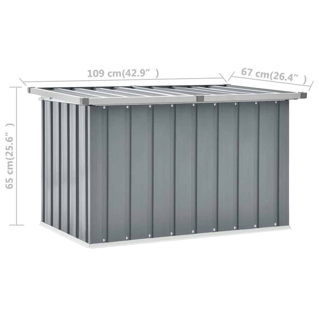 Garden Storage Box Grey 109x67x65 cm