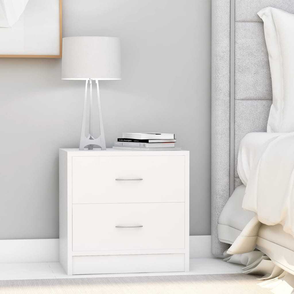 Bedside Cabinets 2 pcs White 40x30x40 cm Chipboard