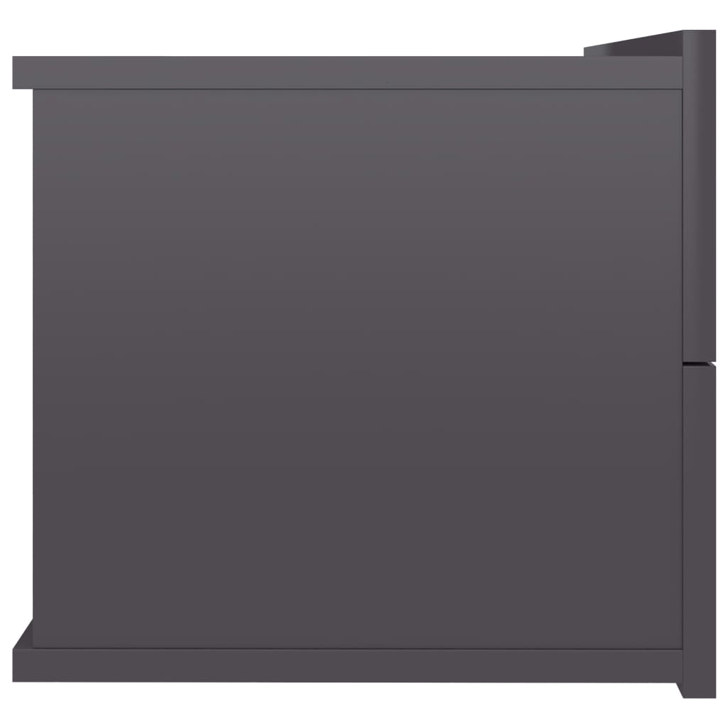 Bedside Cabinets 2 pcs High Gloss Grey 40x30x30 cm Chipboard
