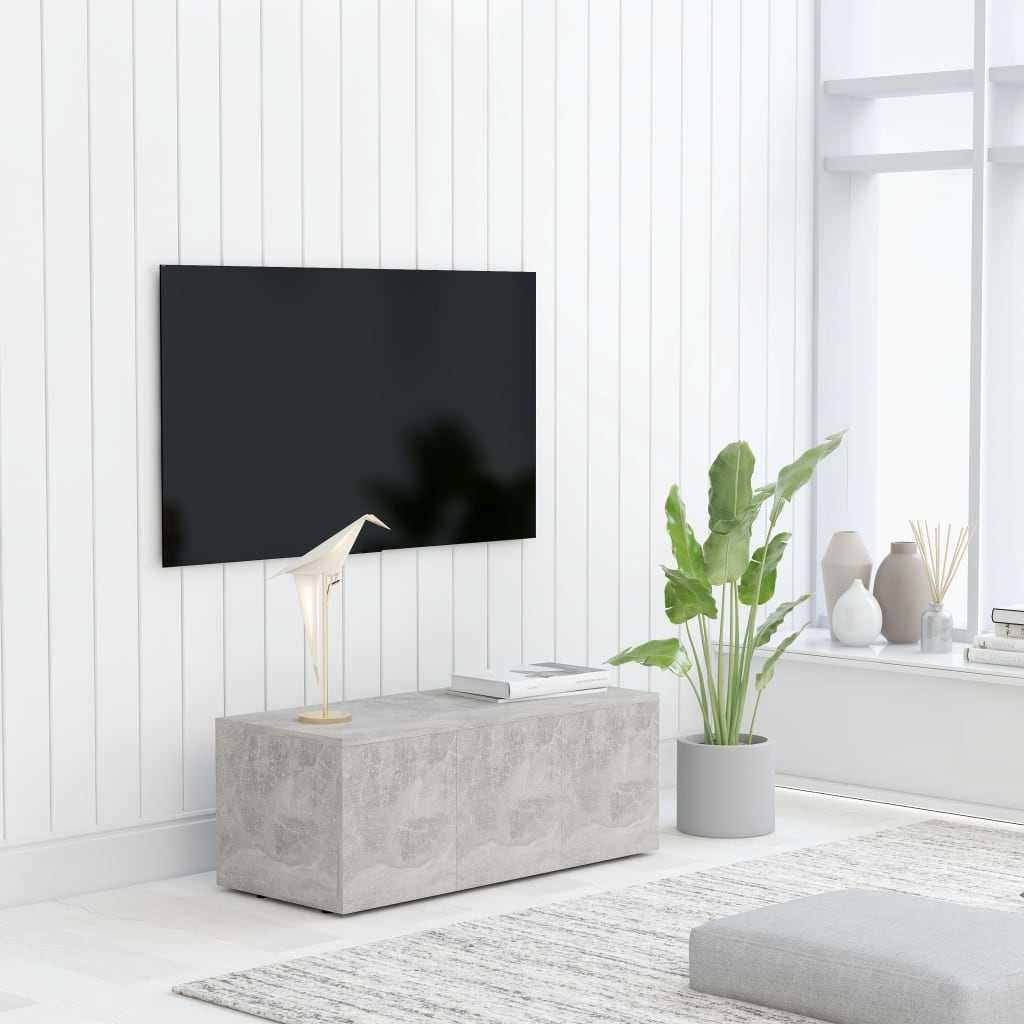 TV Cabinet Concrete Grey 80x34x30 cm Chipboard