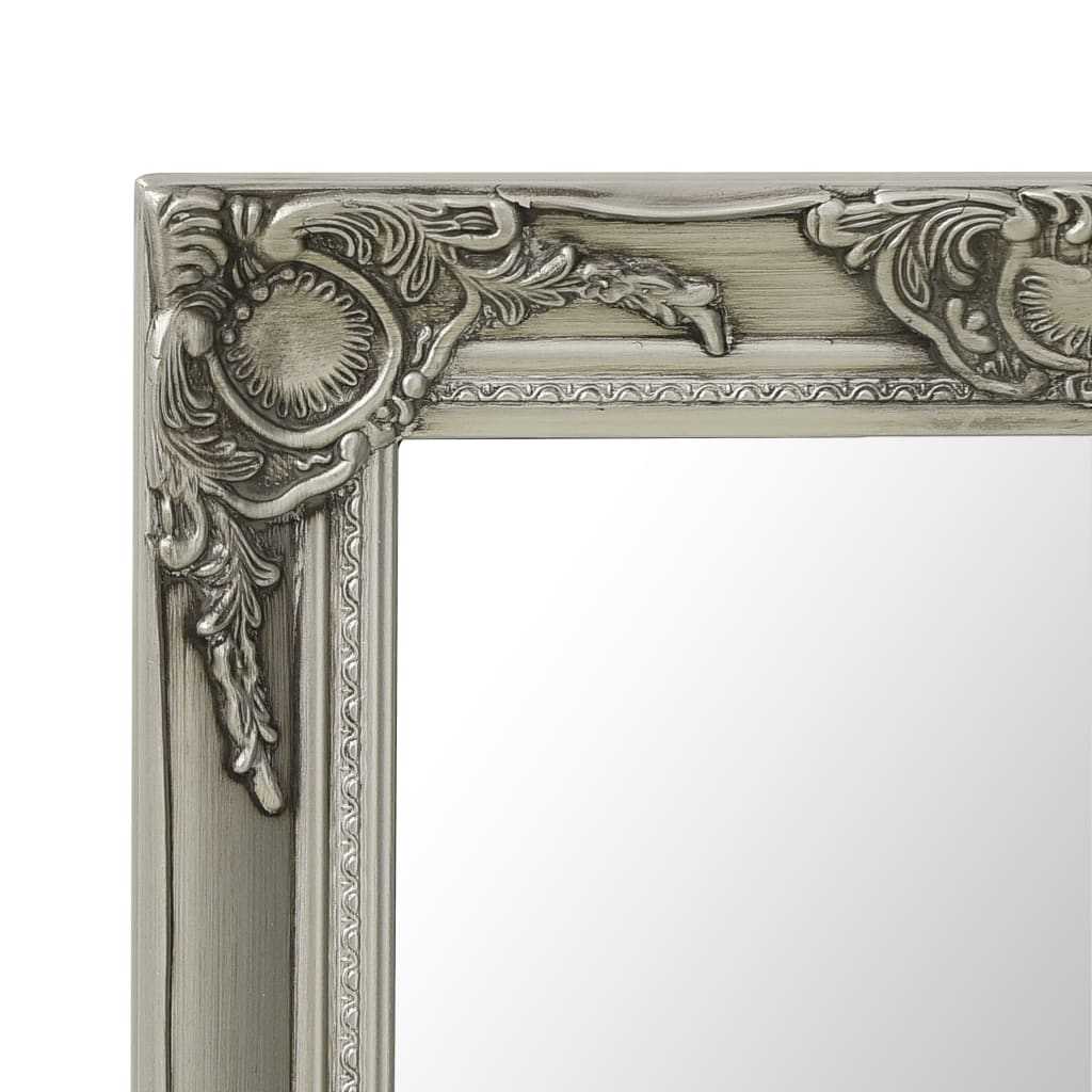 Wall Mirror Baroque Style 60x40 cm Silver