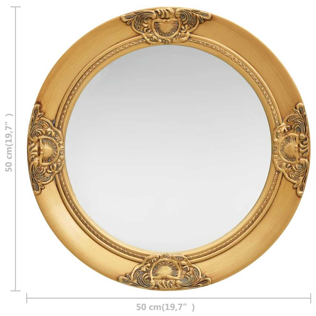 Wall Mirror Baroque Style 50 cm Gold