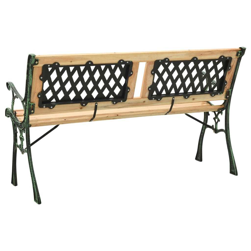 Garden Bench 122 cm Cast Iron and Solid Firwood
