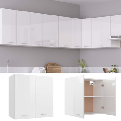 Hanging Cabinet High Gloss White 60x31x60 cm Chipboard