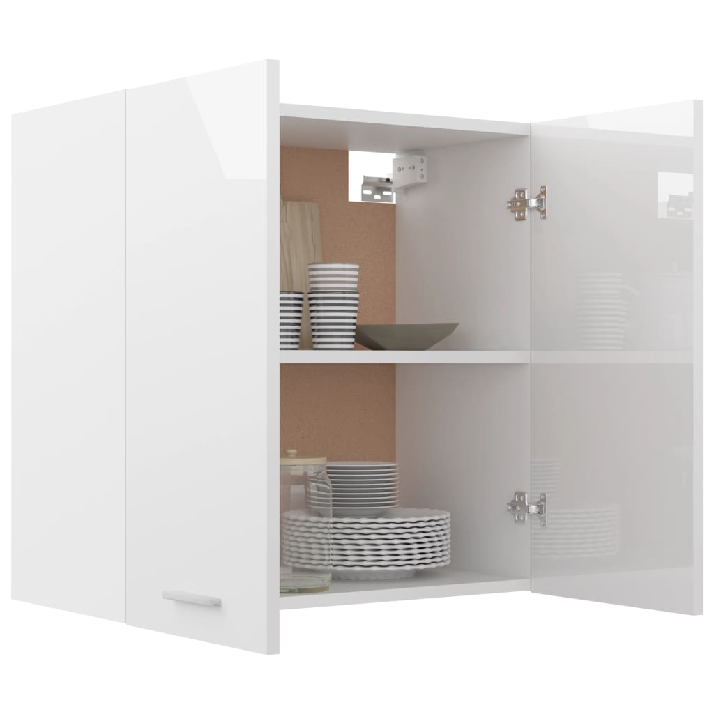 Hanging Cabinet High Gloss White 60x31x60 cm Chipboard