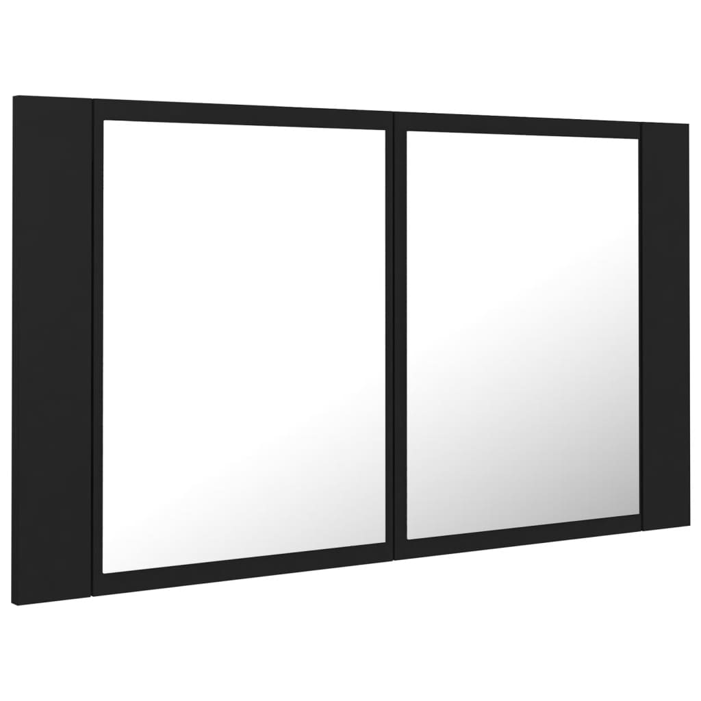 LED Bathroom Mirror Cabinet Black 80x12x45 cm