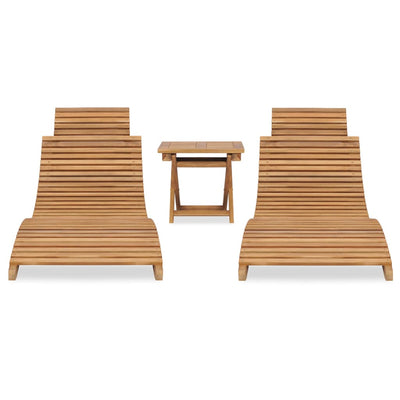 3 Piece Folding Garden Lounge Set Solid Teak Wood