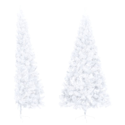 Artificial Half Christmas Tree with Stand White 210 cm PVC