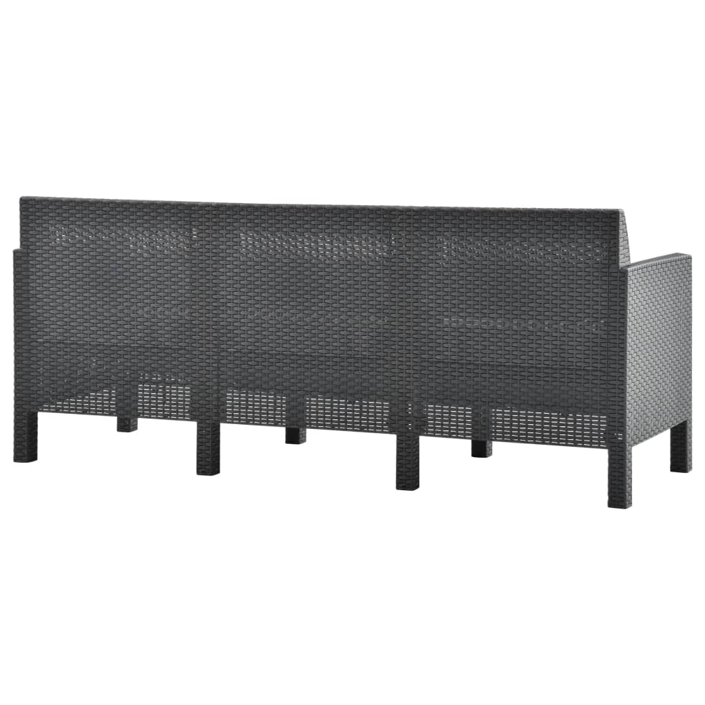 2 Piece Garden Lounge Set with Cushions PP Anthracite