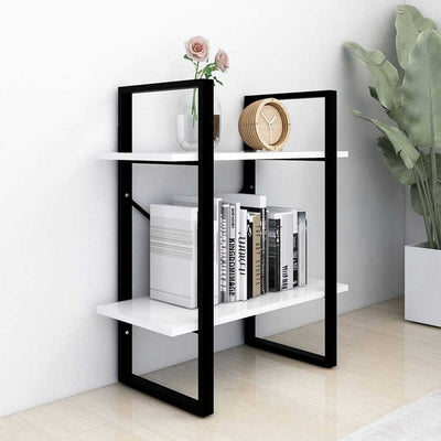 2-Tier Book Cabinet White 60x30x70 cm Chipboard
