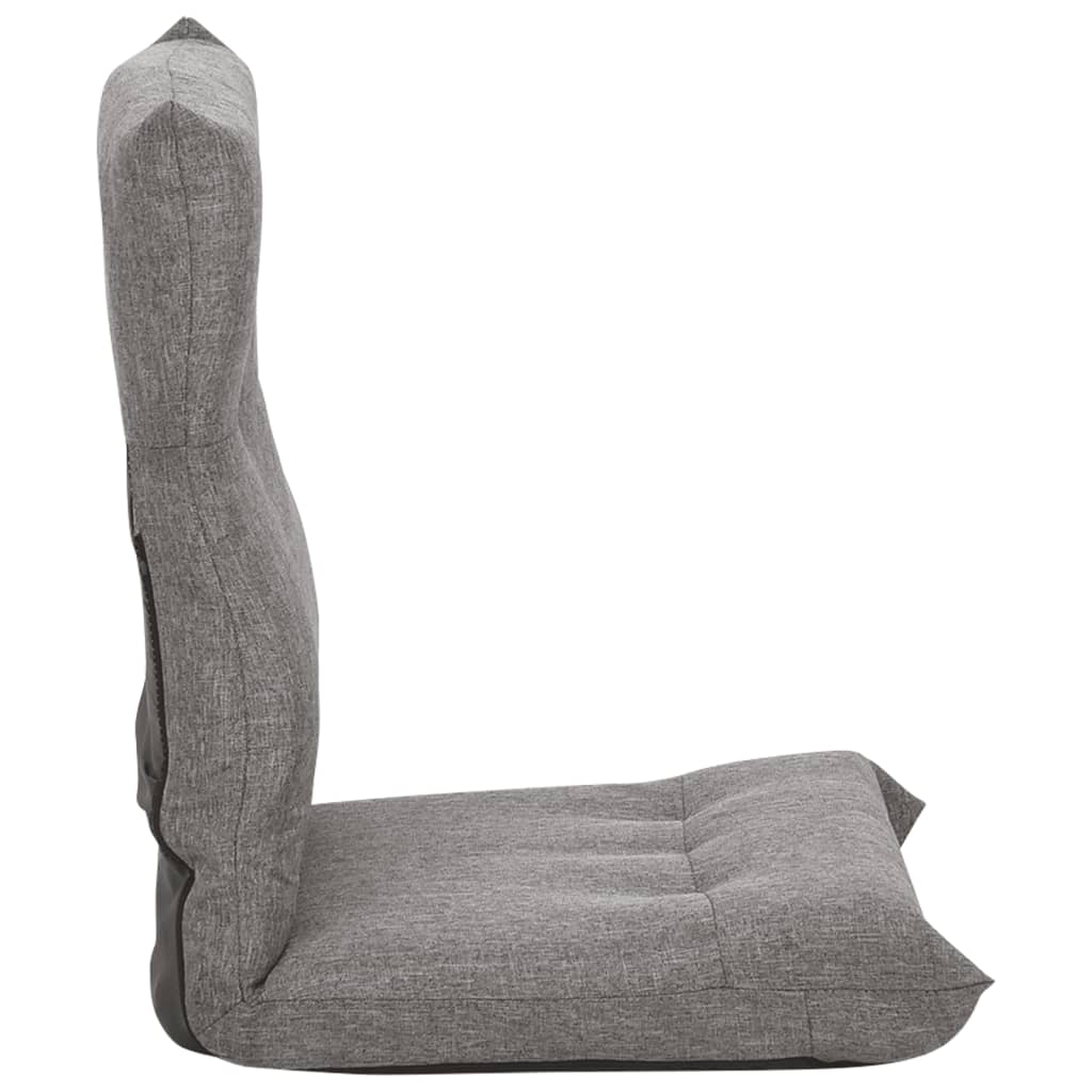Folding Floor Chair Light Grey Fabric