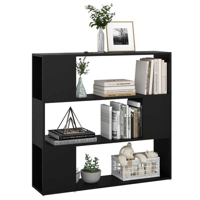 Book Cabinet Room Divider Black 100x24x94 cm