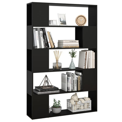 Book Cabinet Room Divider Black 100x24x155 cm Chipboard