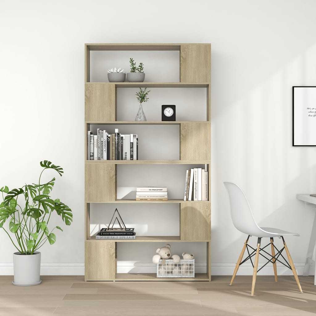 Book Cabinet Room Divider Sonoma Oak 100x24x188 cm