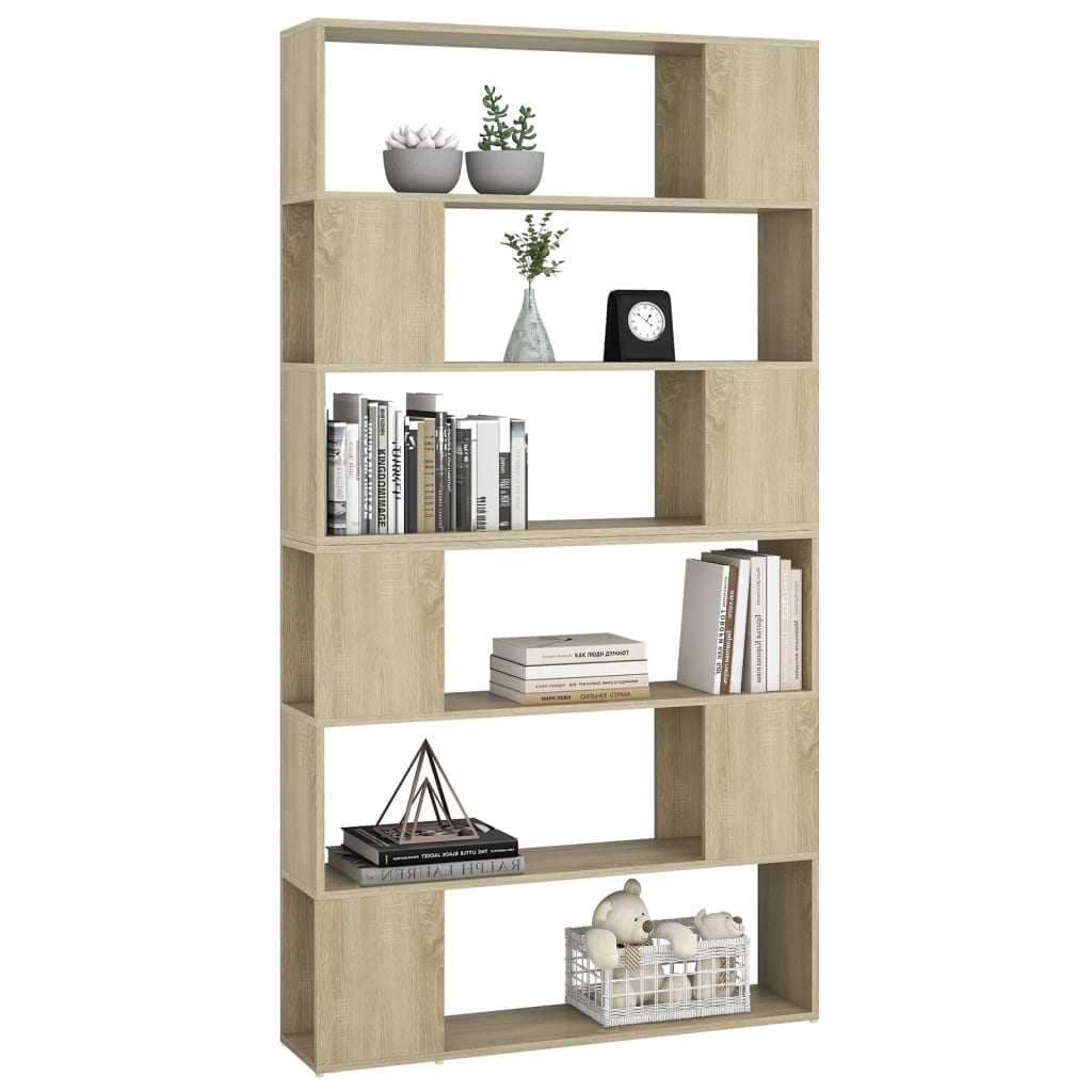 Book Cabinet Room Divider Sonoma Oak 100x24x188 cm