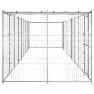 Outdoor Dog Kennel Galvanised Steel with Roof 21.78 m²