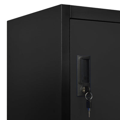 Locker Cabinet Black 90x45x180 cm Steel