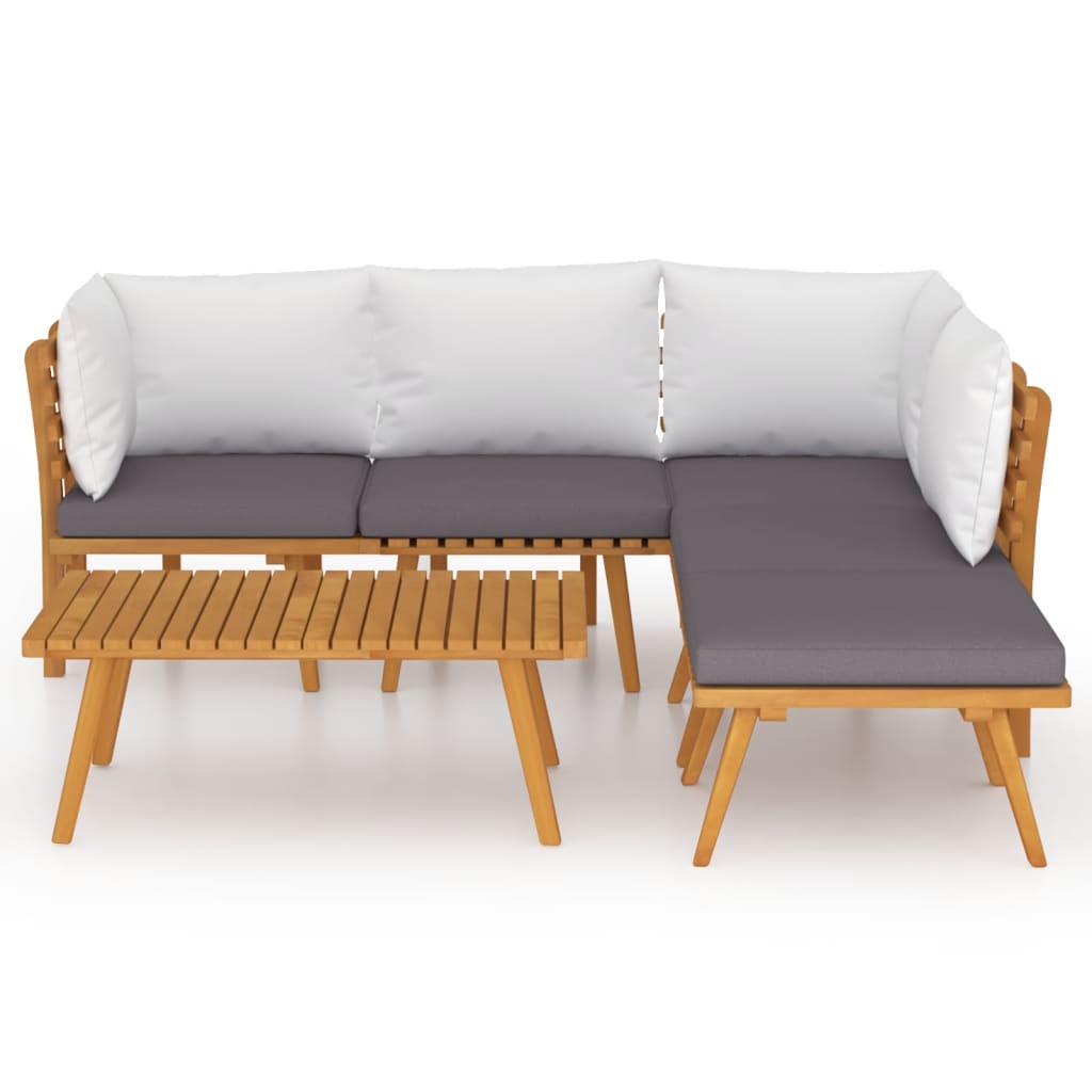 6 Piece Garden Lounge Set with Cushions Solid Acacia Wood