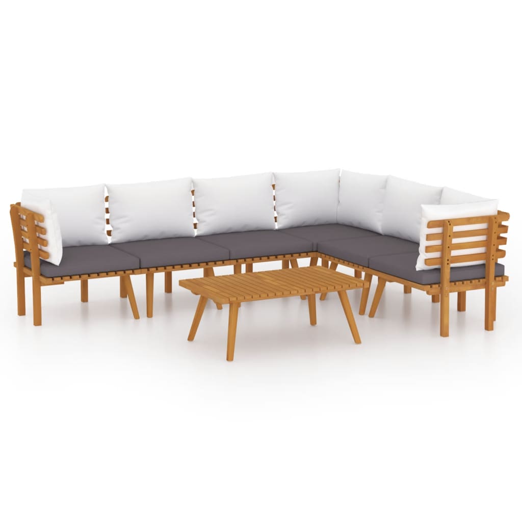 7 Piece Garden Lounge Set with Cushions Solid Acacia Wood