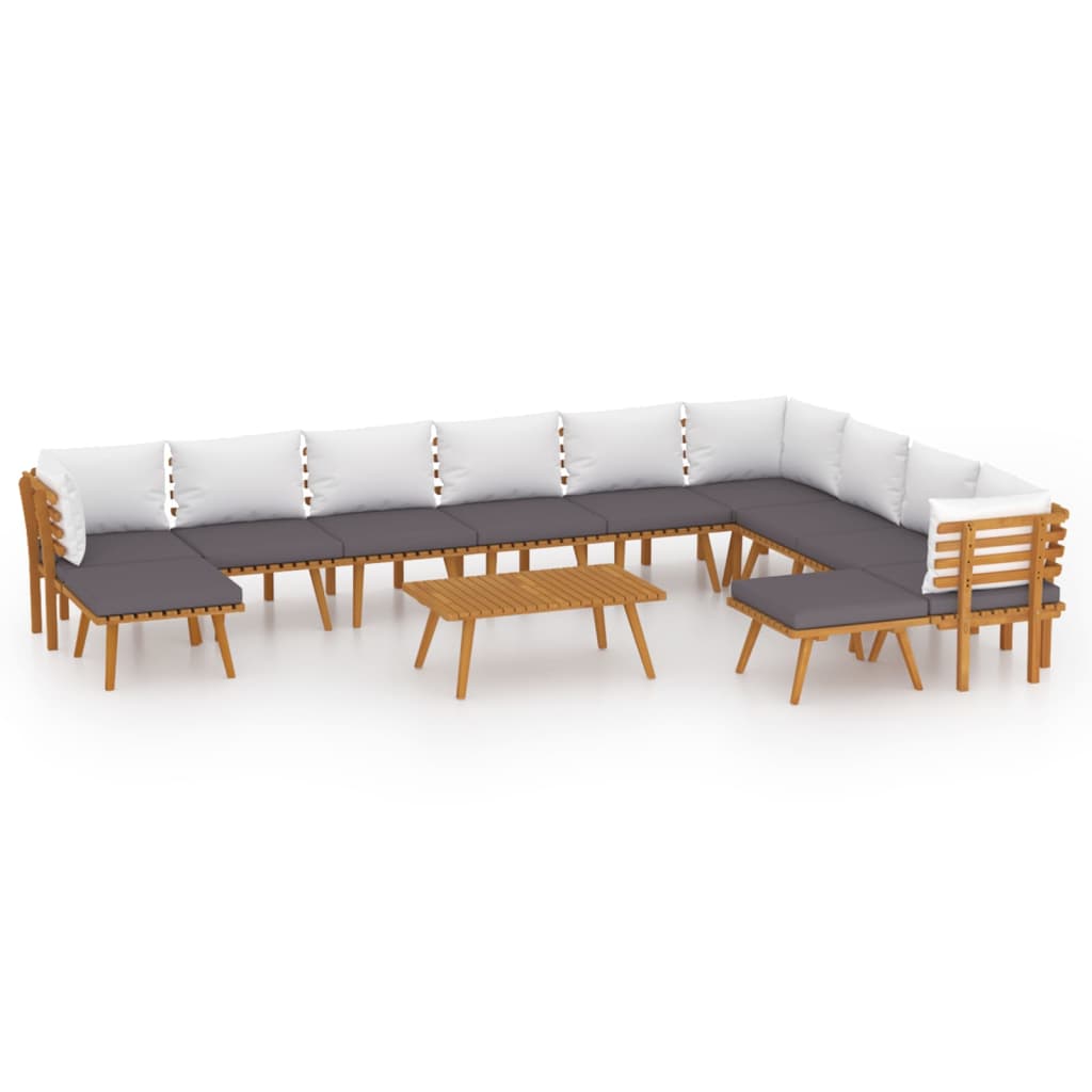 12 Piece Garden Lounge Set with Cushions Solid Acacia Wood