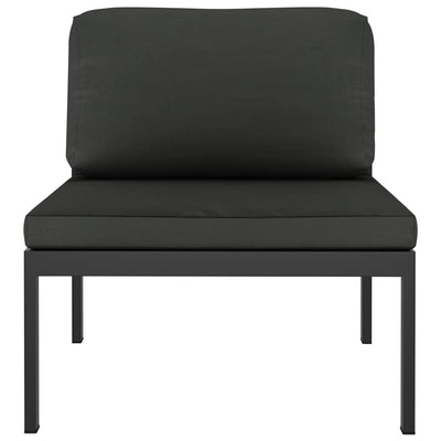 Sectional Middle Sofa with Cushions Aluminium Anthracite