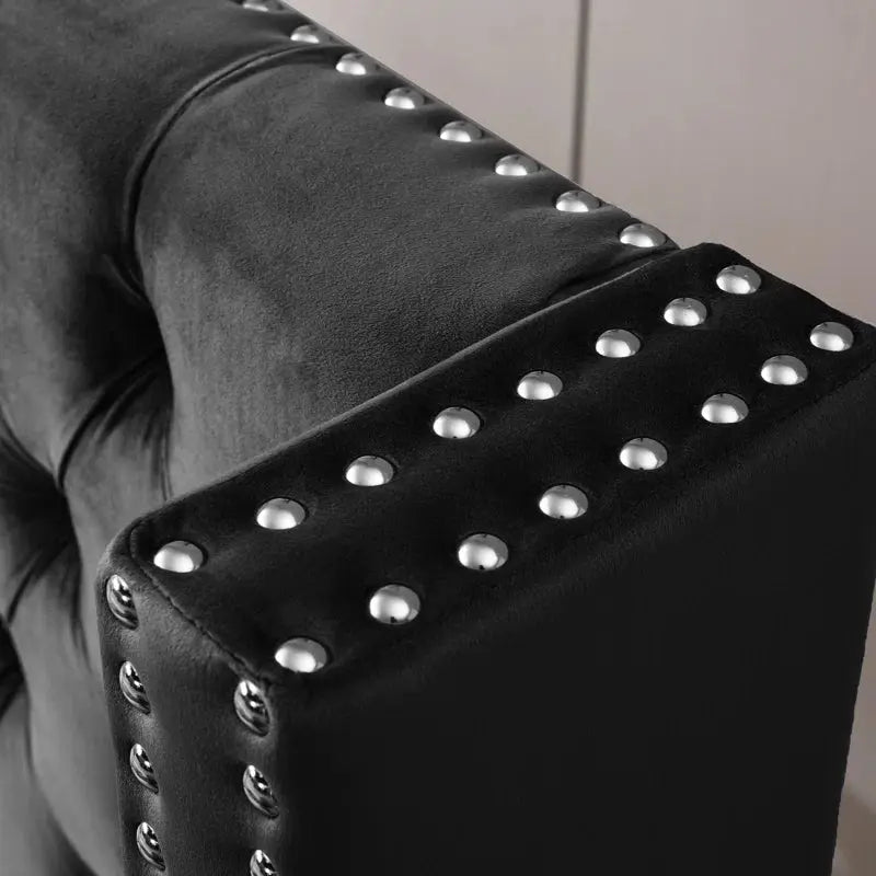 Aiden Tufted Upholstered Luxurious Bed Frame - Black – Modern Luxury Furniture – Furniture Valley Australia