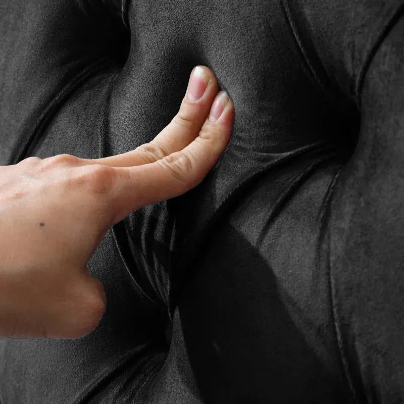 Aiden Tufted Upholstered Luxurious Bed Frame - Black – Modern Luxury Furniture – Furniture Valley Australia