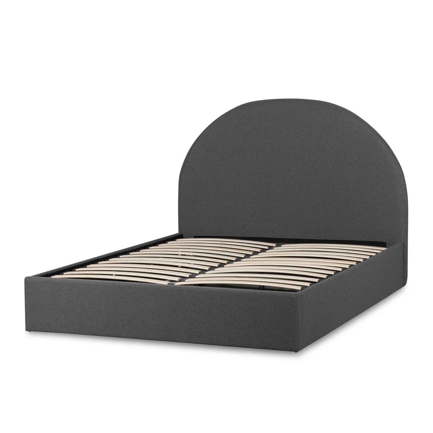 Fabric King Bed - Fossil Grey with Storage