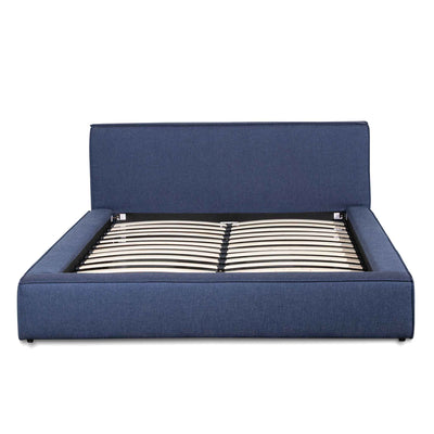 Fabric King Bed Frame - Artic Blue