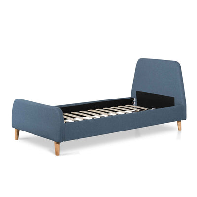 Fabric Single Bed Frame - Yale Blue