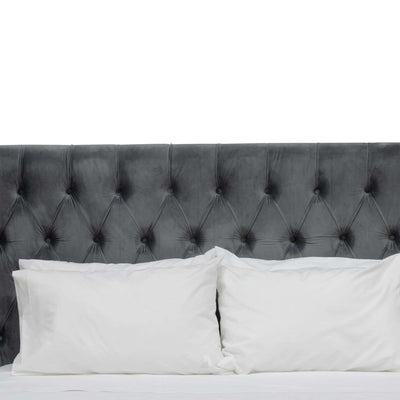 Queen Sized Bed Frame - Charcoal Velvet