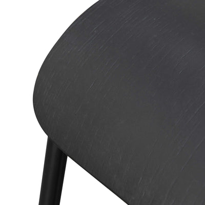 45cm Wooden Seat Low Stool - Black