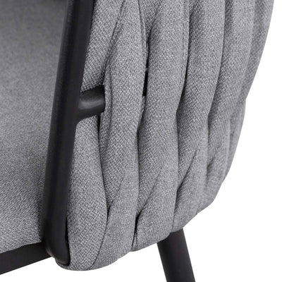 65cm Fabric Bar Stool - Coin Grey with Black Legs