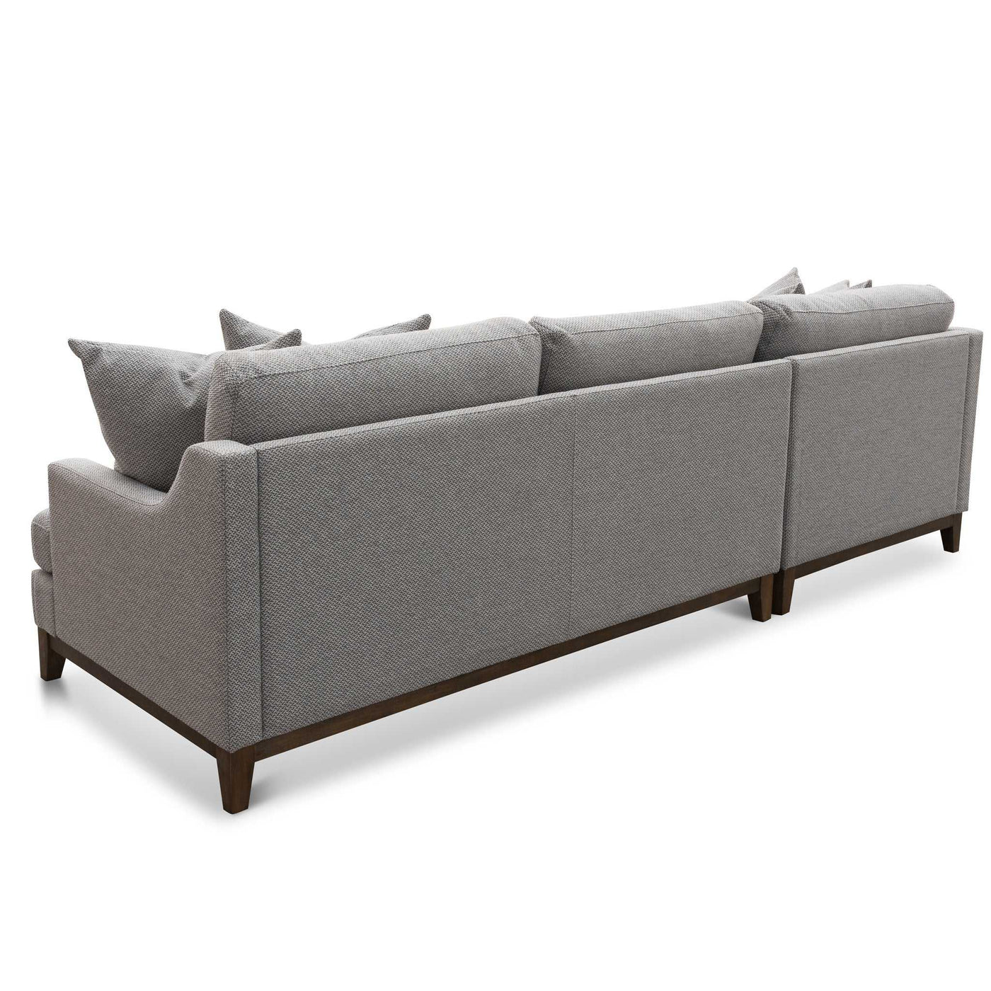 3 Seater Left Chaise Fabric Sofa - Grey