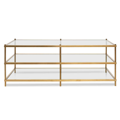 1.2m Glass Coffee Table - Gold Base