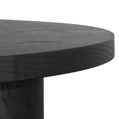 100cm Wooden Round Coffee Table - Black