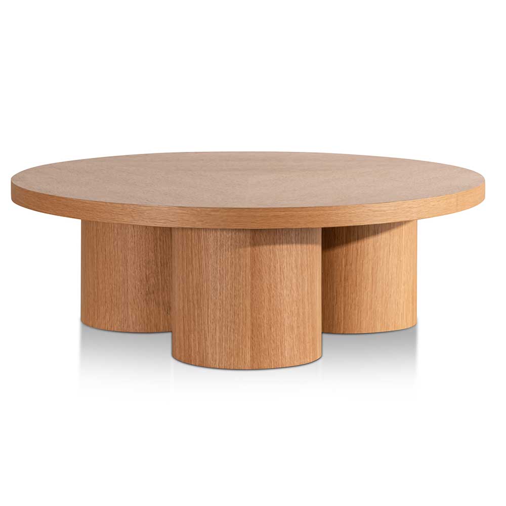 100cm Wooden Round Coffee Table - Natural