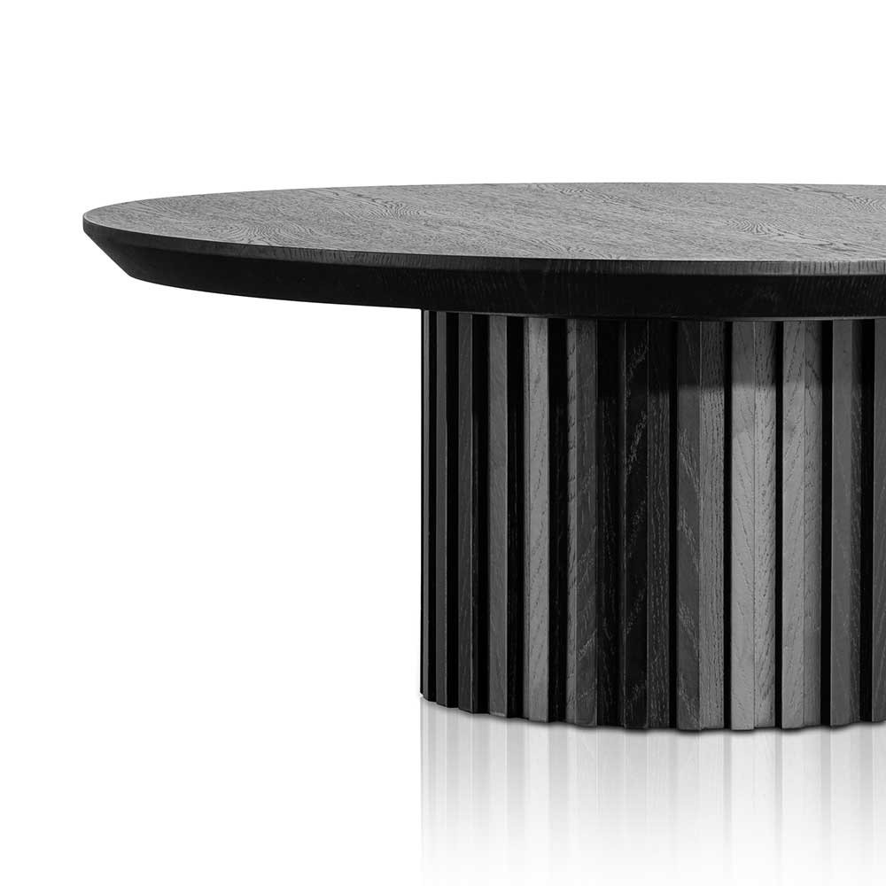 90cm Wooden Round Coffee Table - Black