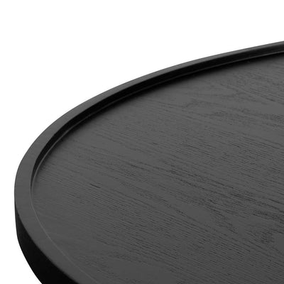 1.1m Wooden Round Coffee Table - Black