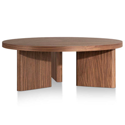100cm Wooden Round Coffee Table - Walnut