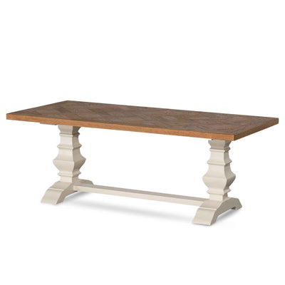 1.2m Coffee Table - White with Natural Top