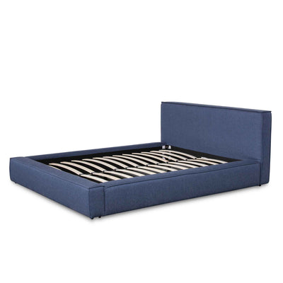 Fabric King Bed Frame - Artic Blue