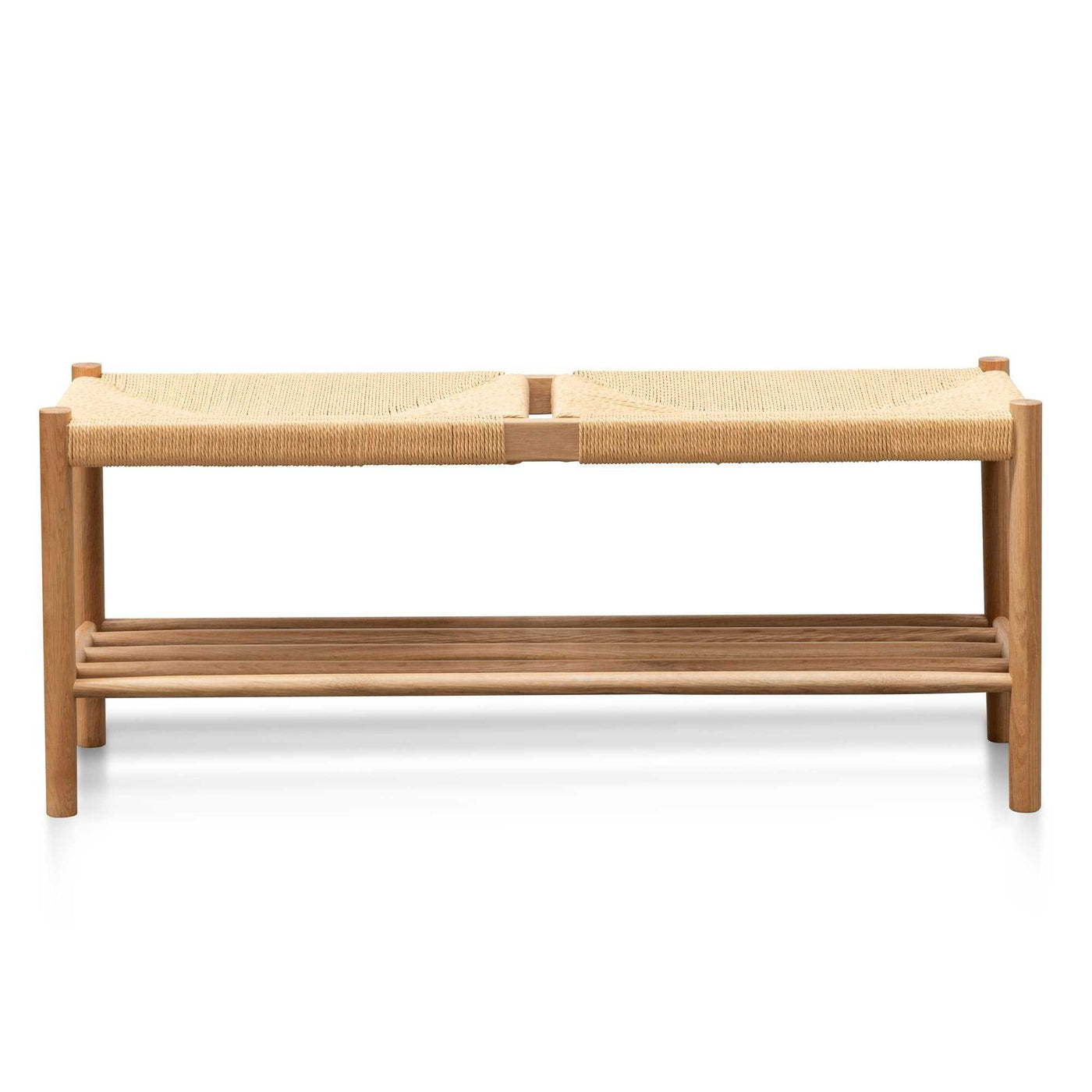 110cm Oak Bench - Natural Seat
