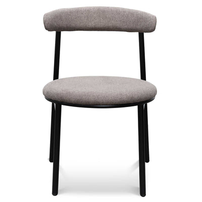 Fabric Dining Chair - Caramel Grey with Black Legs